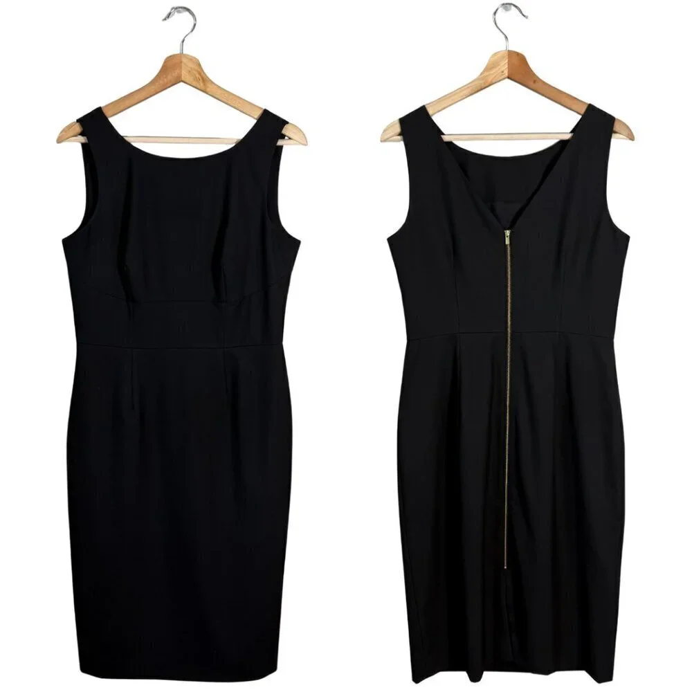 Banana Republic Sleeveless Sheath Dress Women's 6 Black Career Professional LBD